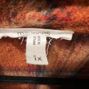 Maurices Warm-Toned Plaid Flannel Shacket with pockets